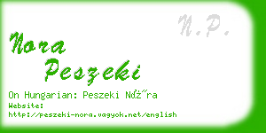 nora peszeki business card